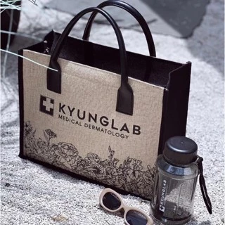 Túi Xách Vải Canvas Lina, Kyunglab Túi Vải Bố Quai Da Có Khóa Kéo Túi Cói To Đựng Lap Top Đồ Du Lịch - Mỹ Phẩm Lina