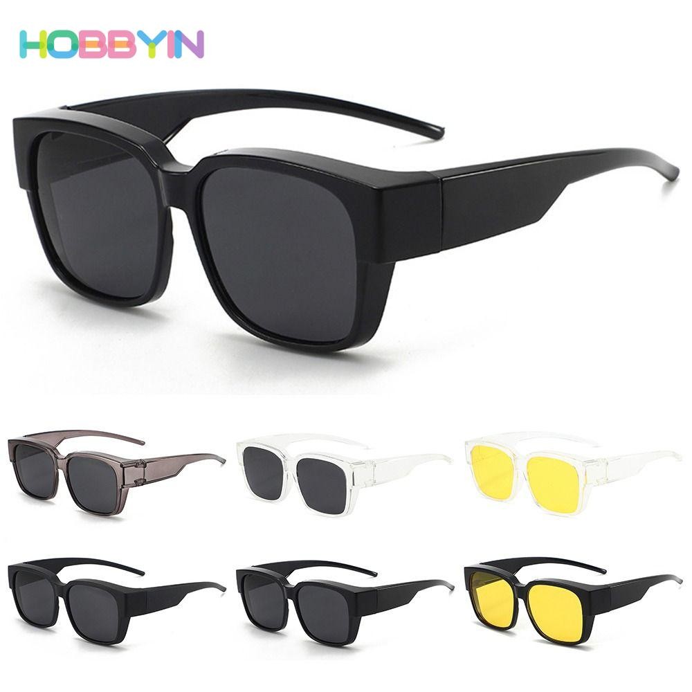 HOBBYIN Kính râm nam nữ phân cực có thể đeo trên kính khác Màu vuông