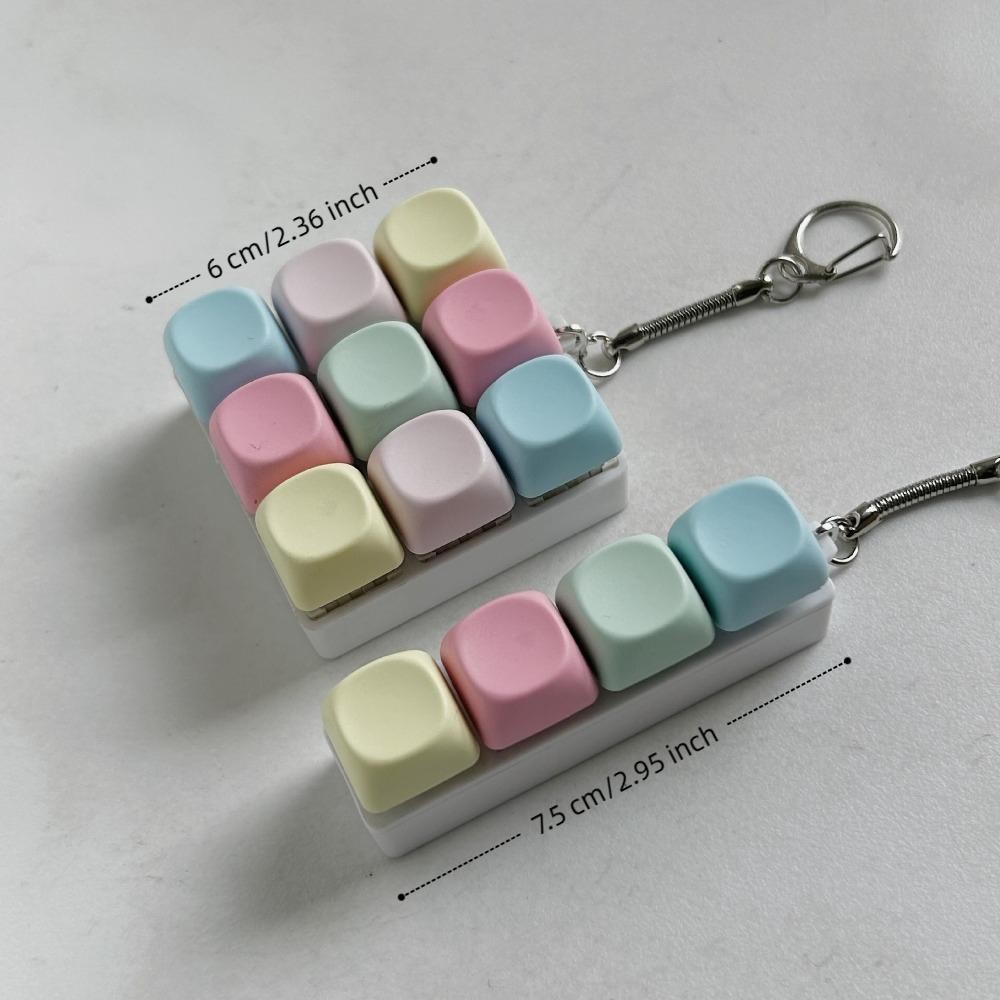 ITRUMPET Fidget Móc Khóa, 4 / 9 Phím Nút Chìa Khóa Bàn Phím Ngón Tay, Vượt Qua Thời Gian Giảm Căng Thẳng Keycap Đồ Chơi Giải Nén Người Lớn