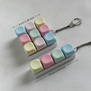 Móc khóa Fidget METALWRK, Bàn phím ngón tay giảm căng thẳng 4 / 9 phím, Nút chìa khóa thư giãn Keycap Vượt qua thời gian Đồ chơi giải nén dành cho người lớn