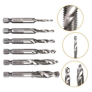 [Fuxin] 6 CÁI 4341 Máy Tap Mở Chamfer Tap Tool Khoan Khai thác Bộ tích hợp