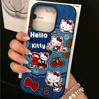 Ốp lưng 2 trong 1 họa tiết cao bồi Love Cherry Hello Kitty cho Apple 16 Pro Max iPhone 15 Dual Layer 14 Pro Film 13 / 12 / 11 Pro Max 7 / 8p Xs Max Vỏ bảo vệ chống sốc