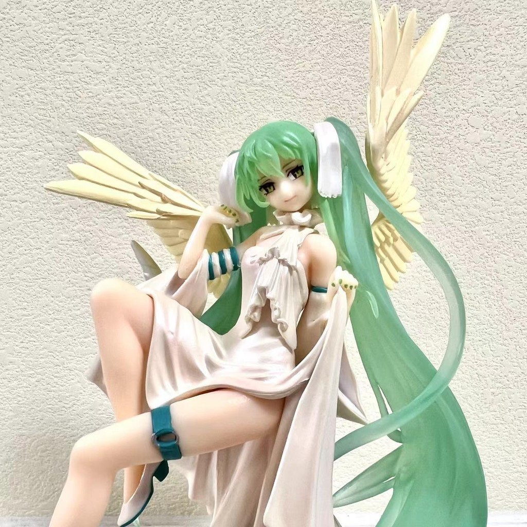 TENITOL Hatsune Miku Light Angel Lady Hai Chiều Đẹp Cô Gái Hình Anime Máy Tính Để Bàn Trang Trí Mô Hình