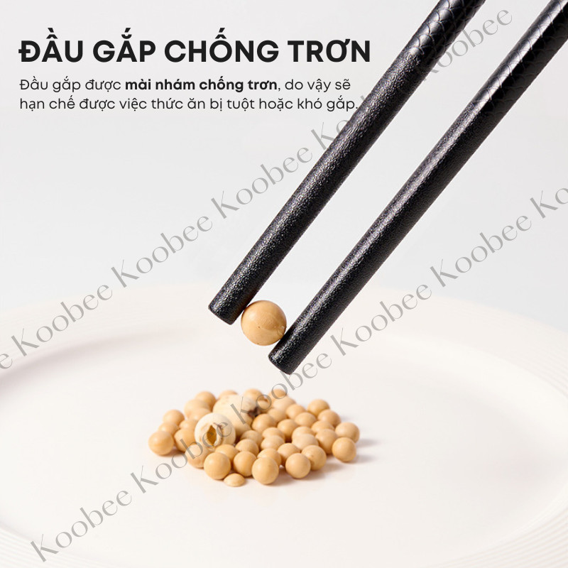 Bộ 10 Đôi Đũa Ăn Sợi Thủy Tinh Cao Cấp KOOBEE Không Mốc Kháng Khuẩn Chịu Nhiệt Màu Đen Nhật Bản Tối Giản | 273