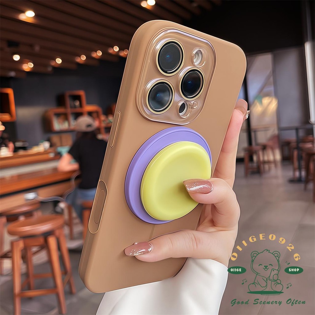 Nút AI Túi khí từ tính lỏng Giá đỡ kẹo Vỏ điện thoại iphone16 Pro Max 15 14 13 vỏ cho vỏ iPhone Vỏ mềm silicon TPU chống sốc