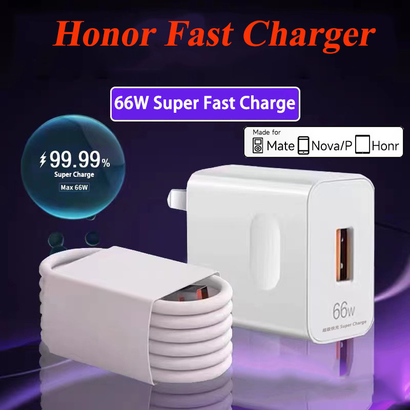 Chargeur Rapide 66W Pour Honor - Câble USB C 6A 1m, Compatible Magic 7 Lite, 90, 200, Pad, Etc.