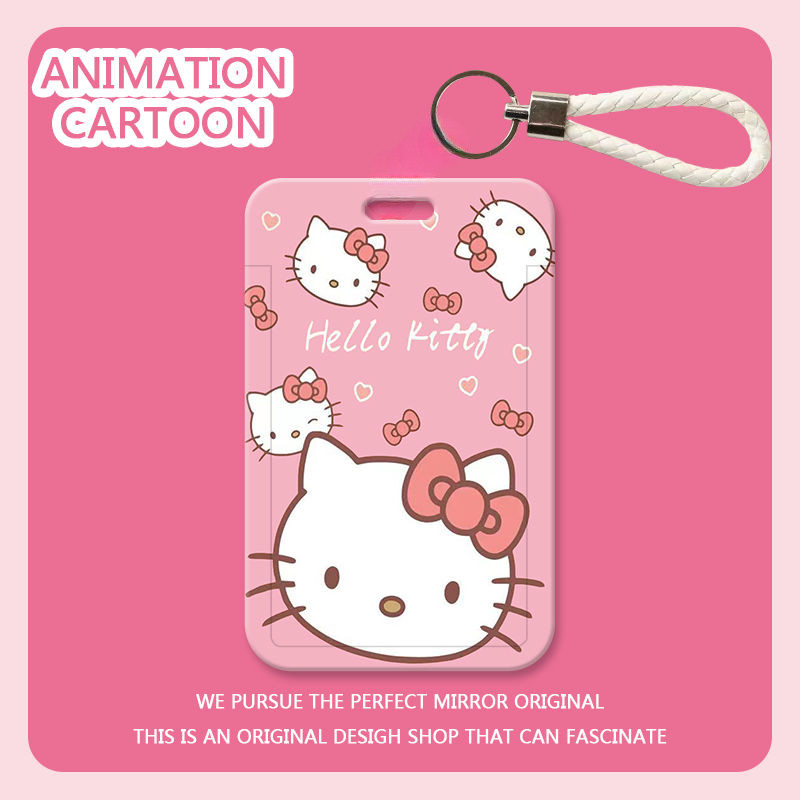 Hộp đựng thẻ hoạt hình Hello Kitty cho học sinh, bảo vệ thẻ ID, ngân hàng, tín dụng