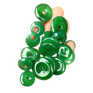 Ngọc mã não xanh chalcedony mặt dây chuyền mặt dây chuyền nhỏ hòa bình khóa dệt tua rua túi treo phụ kiện kẻ sọc