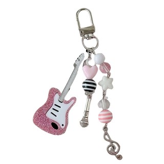 De Violin Điện thoại Charm Eye Catching Đính cườm Guitar Móc khóa Thích hợp cho túi xách
