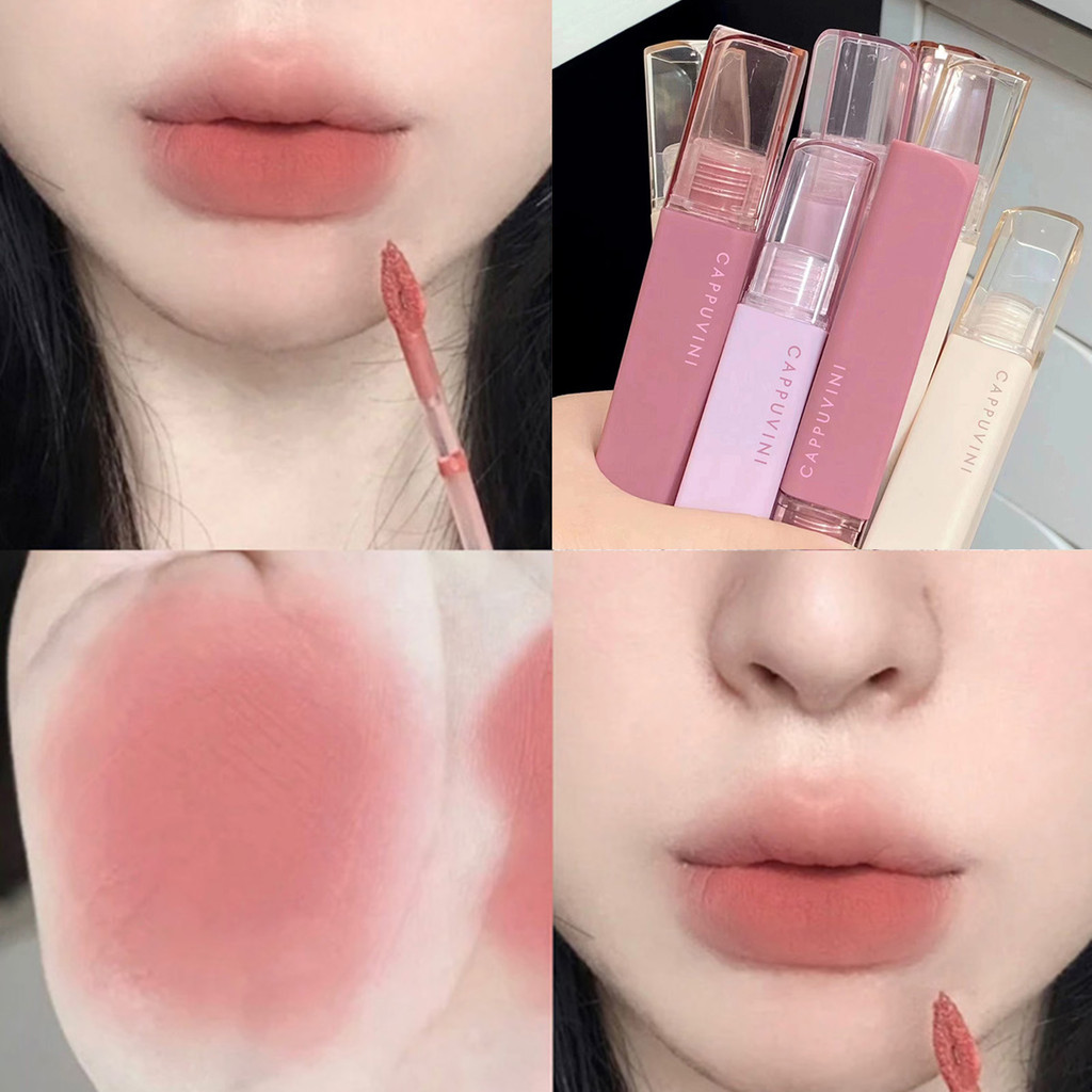 Matte Velvet Môi Không Phai Màu Bóng Mịn Mềm Mại Màu Sắc Giàu Son Môi Nhanh Khô