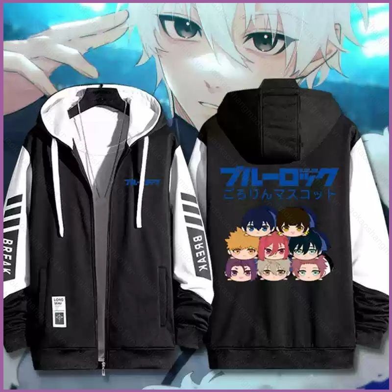 5y BLUE LOCK Isagi Yoichi Nagi Seishiro áo khoác dây kéo Áo khoác Hoodie cardigan áo len Unisex dài tay Top Cosplay