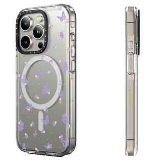 Casetify X Flutter Trắng Hút Từ Tính Trong Suốt Cứng Acrylic Mặt Sau TPU Edge Ốp Lưng Điện Thoại Ốp Lưng Tác Động Cho Apple IPhone 13 14 15 16 Pro Max