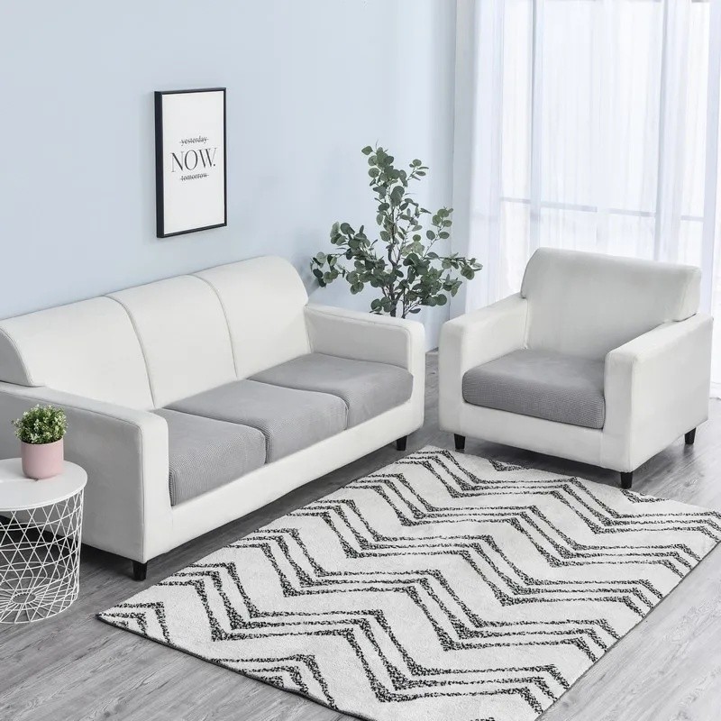 Chống Nước Bọc Sofa, Bọc Đệm Ghế Sofa Vải Nhung Gân Dày Dặn Co Giãn 1/2/3/4 Chỗ