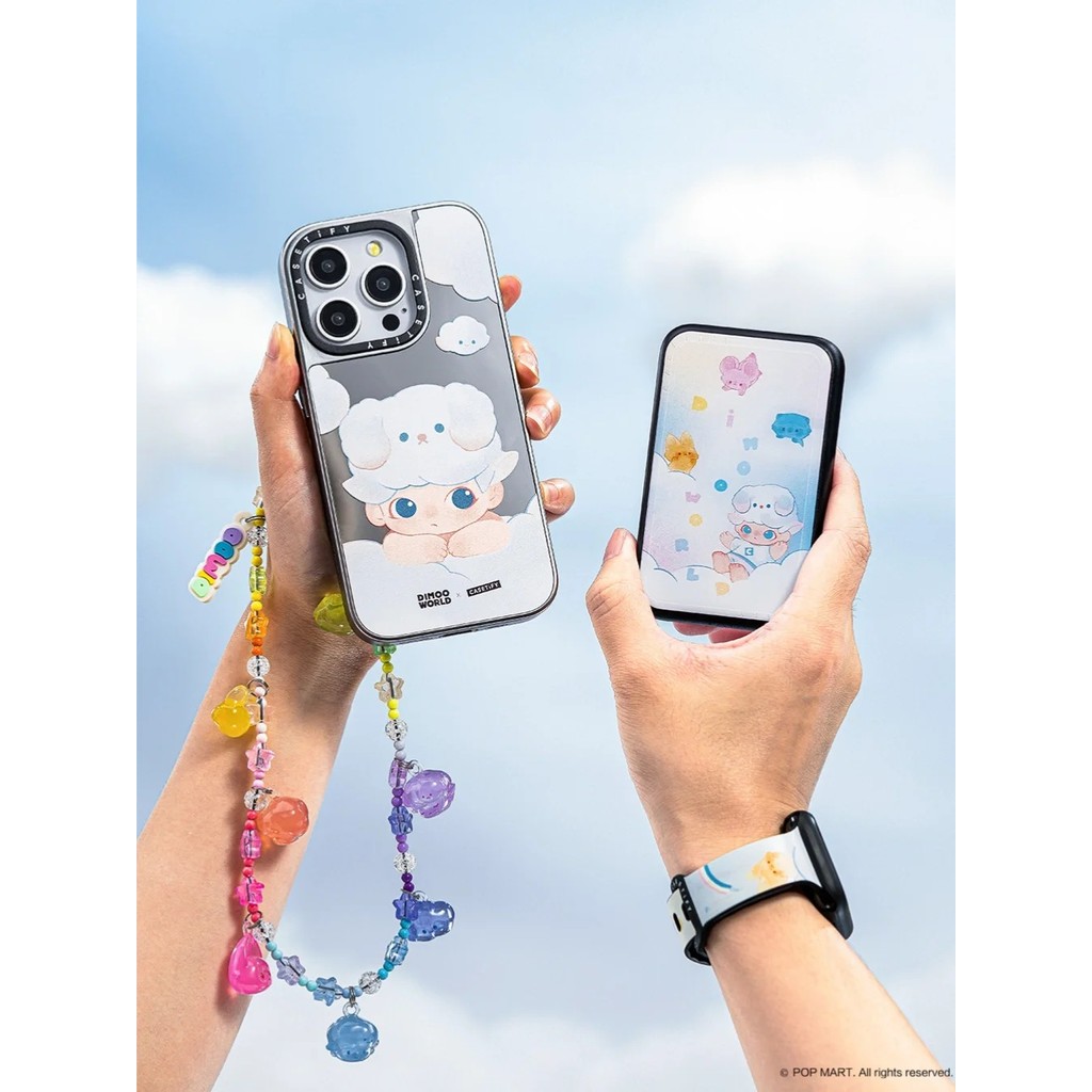 CASETiFY X DIMOO WORLD Hút từ tính Vỏ IPhone Gương đen & bạc IPhone 16 15 14 13 12 Pro Max Plus Ốp điện thoại cứng có hộp khắc logo