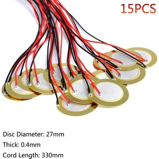 15 Chiếc Piezo Pickup 27 Mm Piezo Khuếch Đại Đĩa Piezo Đầu Chuyển Đổi Đĩa Tiếp Xúc Micro Kích Hoạt Cảm Biến Âm Thanh Với 13 inch Dẫn Cho Đàn Guitar Acoustic Trống
