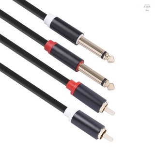 Cáp kết nối âm thanh RCA kép 1 / 4 '' TS sang Dual 2 × 6.35mm Nam TS sang 2 RCA Nam Bộ chuyển đổi Dây mạ vàng + Vỏ hợp kim nhôm 5FT