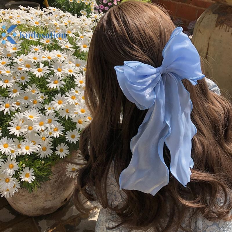 Kudosation Lưới Barrette Nơ Ruy Băng Kẹp Tóc Ngọt Ngào Nhẹ Nhàng Nữ Tính Mặt Sau Của Siêu Cổ Tích Kẹp Tóc Thời Trang Cao Cấp Mũ Phụ Kiện