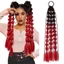 Phần mở rộng tóc màu MARGREDY, có dây buộc tóc 20 "Mở rộng đuôi ngựa bong bóng cho trẻ em, dành cho bé gái cho lễ hội EDC Rave Thời trang nhẹ nhàng Phụ kiện ngày tóc Ombre Crazy