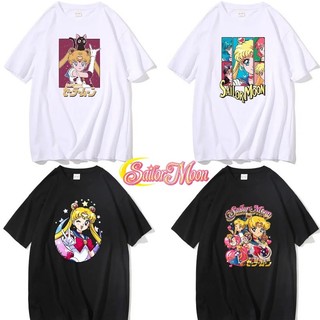 Áo thun người lớn Sailor Moon, họa tiết hoạt hình, thoáng mát cho mọi ngày