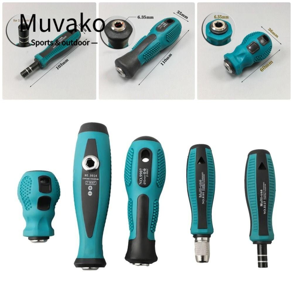 Muvako 1 Tay Cầm Tua Vít, Giá Đỡ Bit Điều Khiển Vít Tròn 6.35mm 4mm Lục Giác 5mm, Bộ Chuyển Đổi Đa Năng Cho Tua Vít Bit Magnetlc Thanh Ổ Cắm Cờ Lê Dụng Cụ