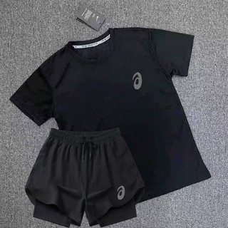Summer Sports Track and Field Training Short Sleeve Shorts Suit Men's and Women's Sports Quick-Drying Fitness Running Three-Point Marathon SVwl