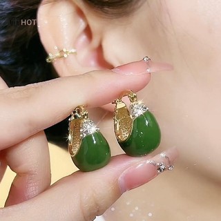 Julyhot 1 Cặp Hàn Quốc Hợp Thời Trang Xanh Nhỏ Giọt Dầu Zircon Bông Tai Dành Cho Nữ Đơn Giản Không Đều Hình Học Tòn Ten Bông Tai Đảng Cá Tính Trang Sức Massivedeals