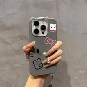 Vỏ Da Mèo Kitty Cho Realme 16 15X 15T 15 14 Pro Plus 14X 5G 4G Vỏ Hoạt Hình Ngộ nghĩnh Billet Kitty Cat Bow Vỏ Điện Thoại Mềm Chống Sốc
