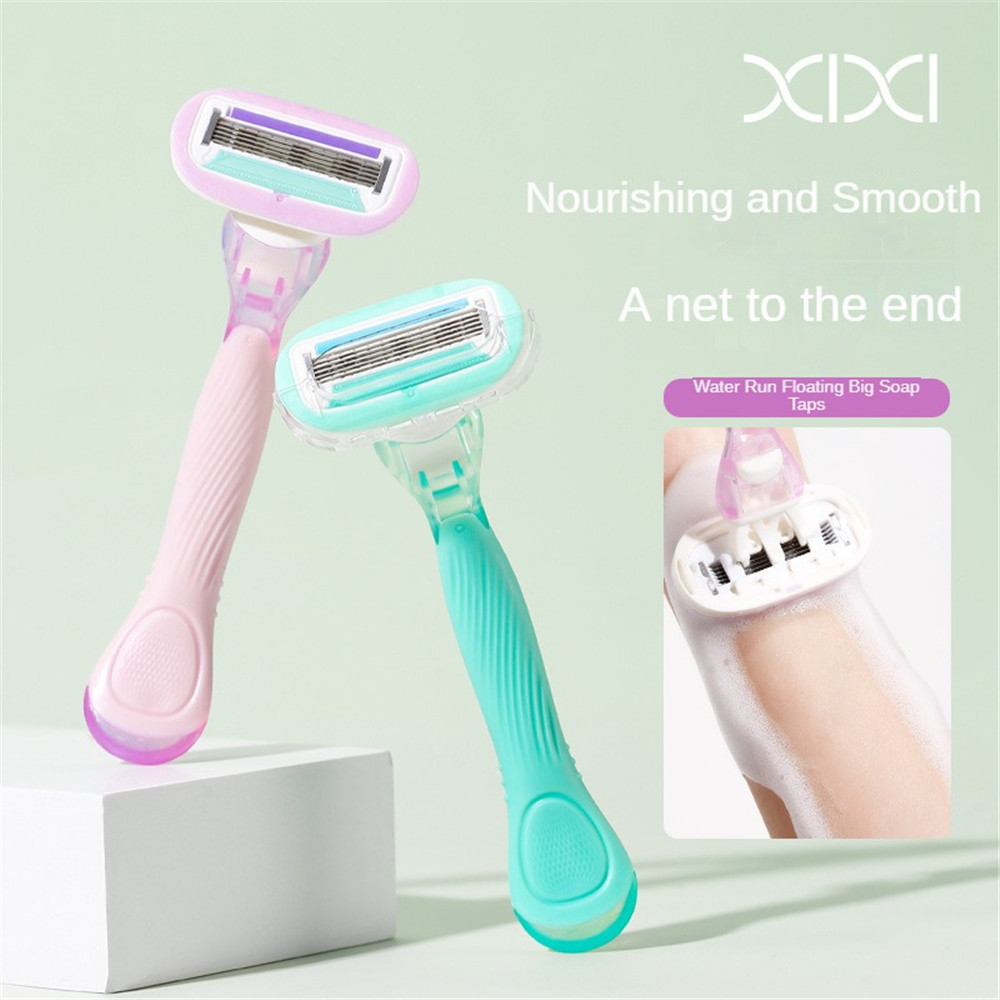 Ảnh Giao Hàng Nhanh Xixi 5 Lớp Lưỡi Dao Cạo Râu Lô Hội Đầu Cạo Râu Xà Phòng Lớn Dụng Cụ Làm đẹp Tẩy Lông Mặt/chân/nách/bikini An Toàn (THỦY TINH) 3