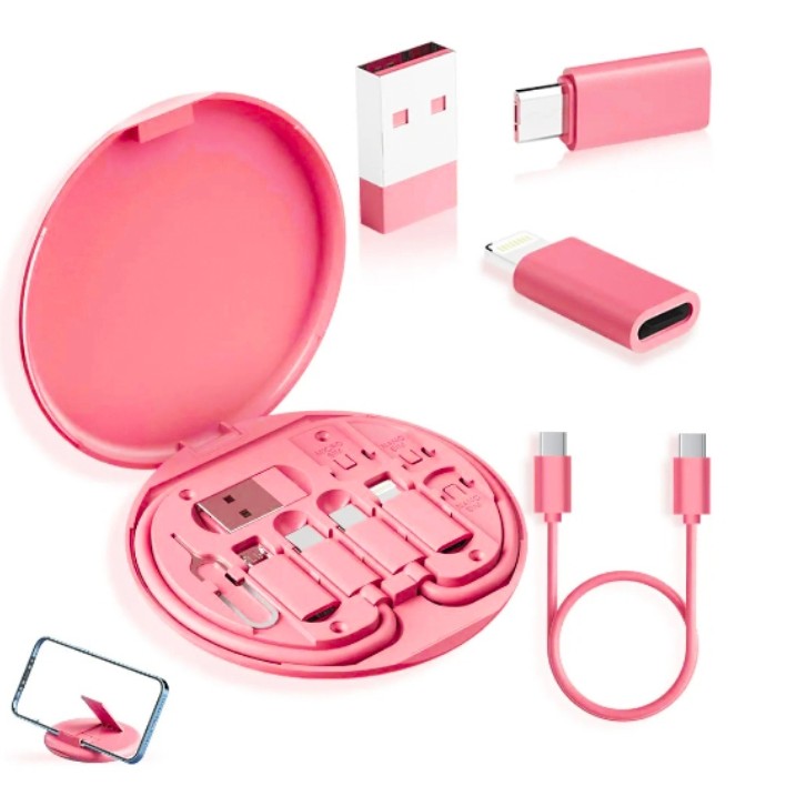60w Multi Type-C, USB C, Micro USB, Bộ cáp điện thoại sạc nhanh chiếu sáng Cáp dữ liệu Hộp đựng điện thoại di động