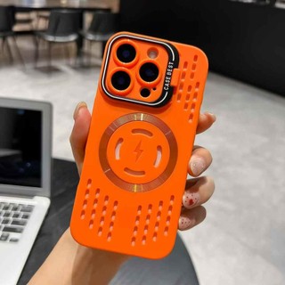 Ốp Điện Thoại Sang Trọng Từ Tính Giá Đỡ Tản Nhiệt Silicon Mềm Ốp lưng iPhone 17 16 15 14 13 12 11 Pro Max Ốp Lưng