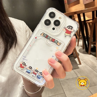 Ốp Điện Thoại Ví Crayon Shin-chan Cho OPPO A3 A3X A60 A40 A79 A78 A58 A38 A18 A17 A17K A16 A16K A16E 5G 4G Vỏ Hoạt Hình Dễ Thương Cặp Đôi Thẻ Trong Suốt