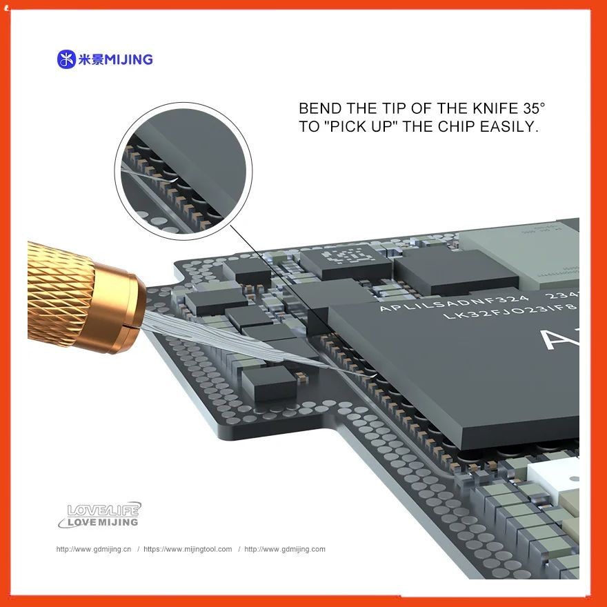 Bộ 5 lưỡi dao MIJING DP19 dùng để luồn khe, cậy CPU, IC khi sửa chữa điện thoại