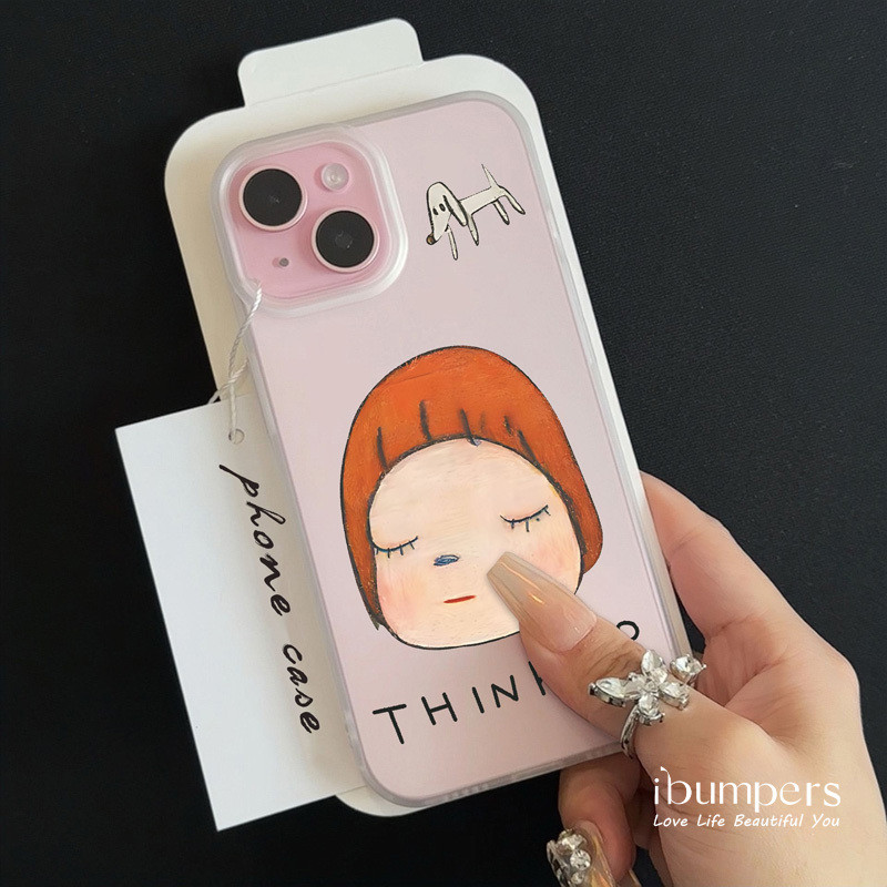 ibumpers Ốp Lưng IPhone Họa Tiết Hoạt Hình Nghệ Thuật Đơn Giản Ốp Điện Thoại Trong Suốt Nhám Mờ TPU Mỏng Chống Sốc Chống Bẩn Cho IPhone 16 15 14 12 13 11 Pro Max IP 7 8 Plus X XS XR