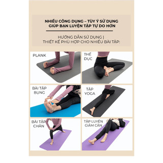 Thảm tập yoga BUNA 2 lớp cao cấp, độ đàn hồi cao, khả năng bám cao.