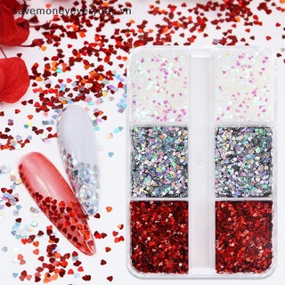 [savemoneyeveryday] Móng tay trái tim bằng Laser 1mm đầy màu sắc lấp lánh Trang trí móng tay tình yêu Thiết kế tiệm làm móng Phụ kiện dễ thương Thiết kế nghệ thuật làm móng DIY [vn]