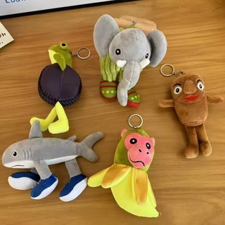 Ý Brainrot Móc Khóa Plushie Tung Tung Tung Sahur, Brainrot Đồ Chơi Tralalero Tralalala Mặt Dây Chuyền Sang Trọng Vòng Chìa Khóa