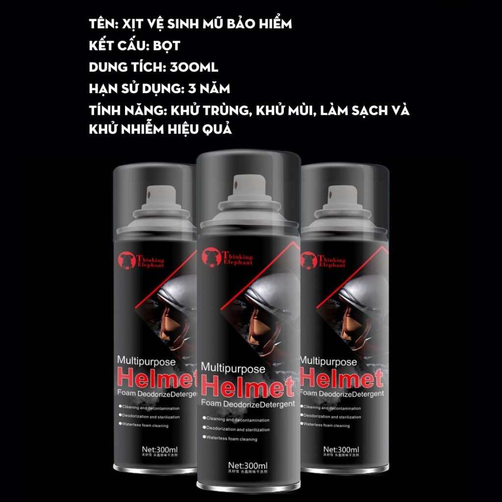 Xịt Khử Trùng Mũ Bảo Hiểm 300ml – Làm Sạch Nhanh, Khử Mùi Hiệu Quả, Tiện Dụng Hằng Ngày