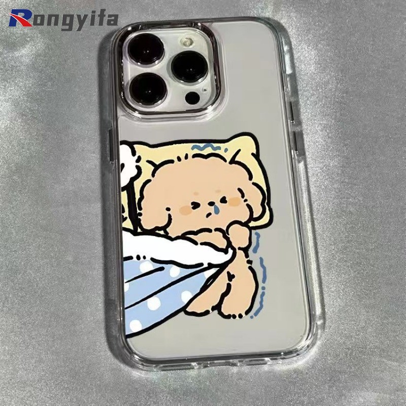 Ốp Điện Thoại Cặp Đôi Dễ Thương Trong Suốt Cho iPhone 16 Pro Max 15 14 Plus 13 12 11 Pro Max X XR XS Max 8 7 6 6s Plus SE2 SE3 Vỏ Mềm Hoạt Hình Chú Chó Vui Nhộn Chống Rơi