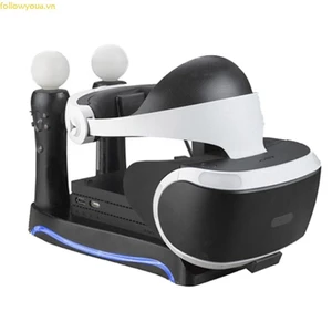 Fol 4 in1 PSVR Đế trưng bày sạc VR Kính kết nối Bộ lưu trữ có đèn làm mát Giá đỡ đa chức năng