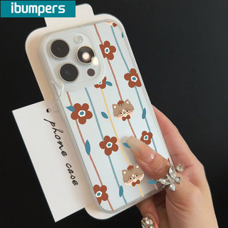 ibumpers Ốp Lưng iPhone hàn quốc đơn giản hoa in hình Ốp Điện Thoại TPU Trong Suốt Mềm nhám mờ Chống Sốc Chống Bẩn Cho Iphone 16 15 14 12 13 11 Pro Max IP 7 8 Plus X XS XR