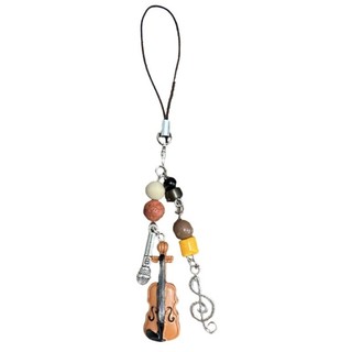De Violin Điện thoại Charm Eye Catching Đính cườm Guitar Móc khóa Thích hợp cho túi xách