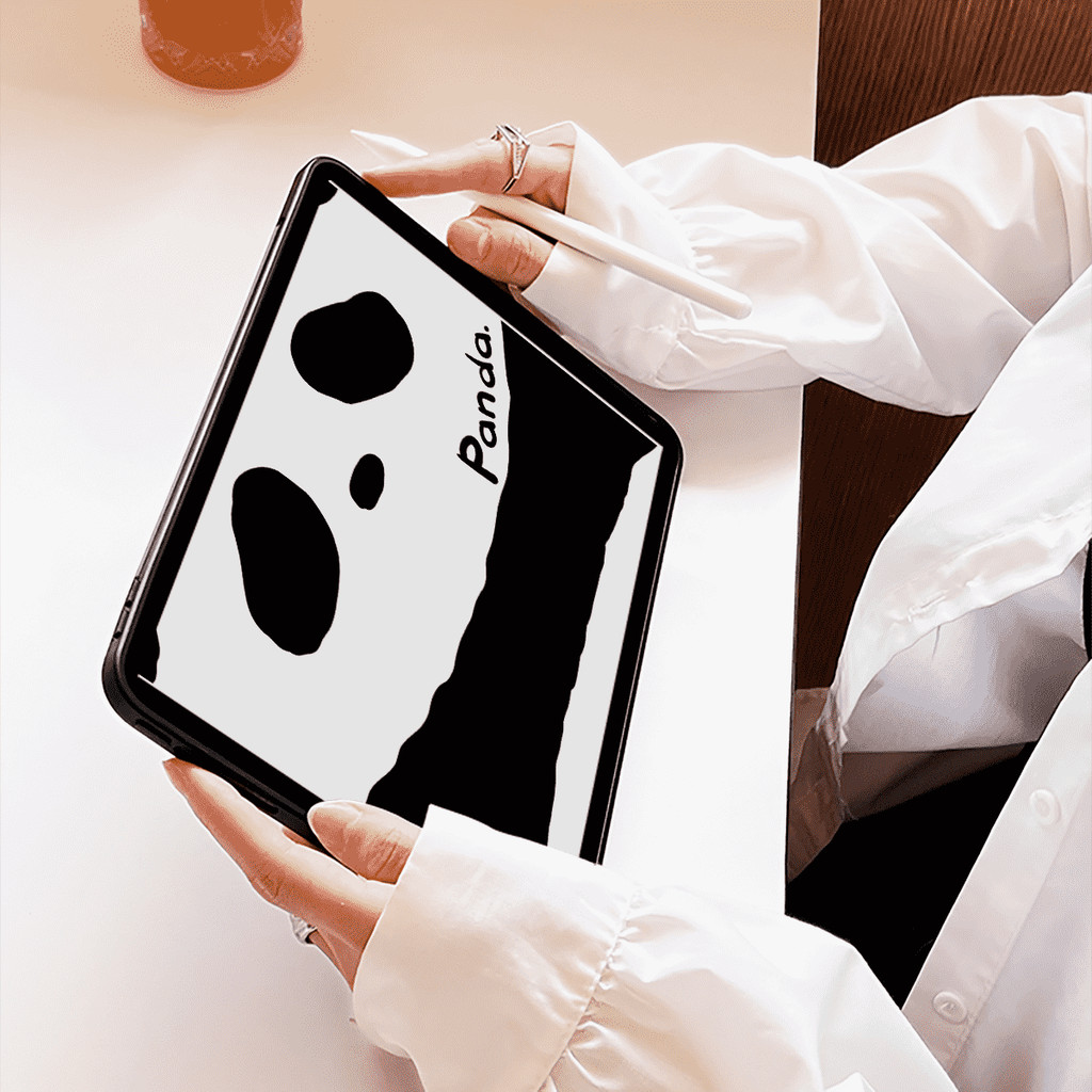 Vỏ Acrylic Cứng Họa Tiết Gấu Trúc Dễ Thương Tương Thích Với IPad 7 8 9 10th Air3 Air4 Air5 Air6 Air 11 M2 2024 10.9 "Pro10.5 10.2" Pro11 2018 2020 2021 A16 M4 2024