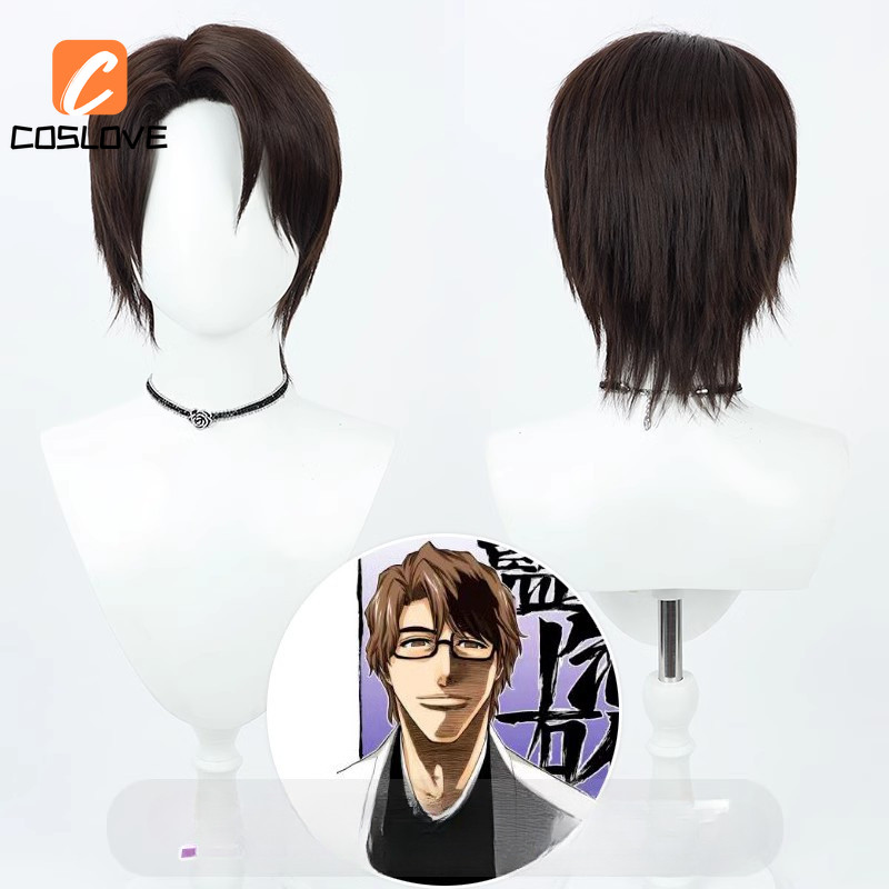 Anime Bleach Aizen Sosuke Cosplay Tóc Giả Phù Hợp Với Người Trang Phục Cosplay Ngắn Thẳng Tóc Giả Đạo Cụ Cos Tóc Giả