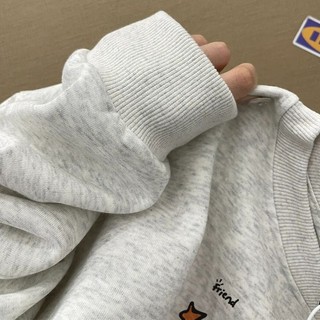 Áo sweater nỉ dài tay form rộng mùa đông  thu thời trang in hình cậu bé bút chì shin