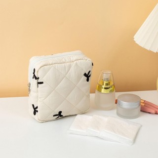 Túi đựng đồ trang điểm nhỏ COZYNEST, Túi đựng khăn ăn vệ sinh bằng vải Cotton, Túi ly hợp Mini nơ Coquette dành cho nữ