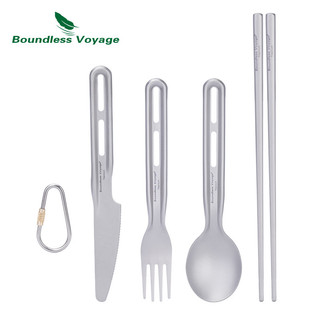 Boundless Voyage Titan Thìa Nĩa Đũa Bộ Cắm Trại Ngoài Trời Siêu Nhẹ Dao Kéo Cho Súp Bữa Ăn Di Động Bộ Đồ Ăn