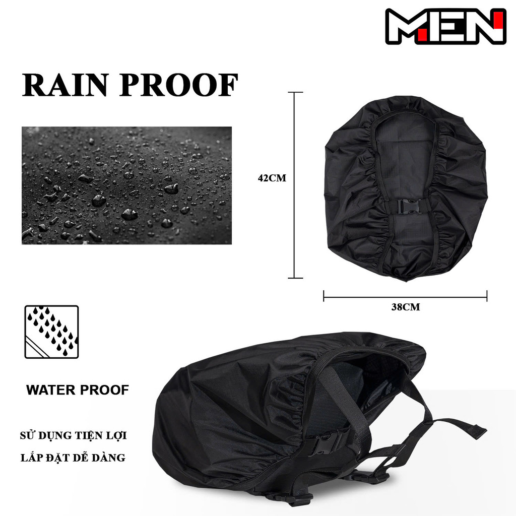 Túi trùm balo đi mưa kháng nước thời trang Men M100 [CHUẨN XƯỞNG SẢN XUẤT]
