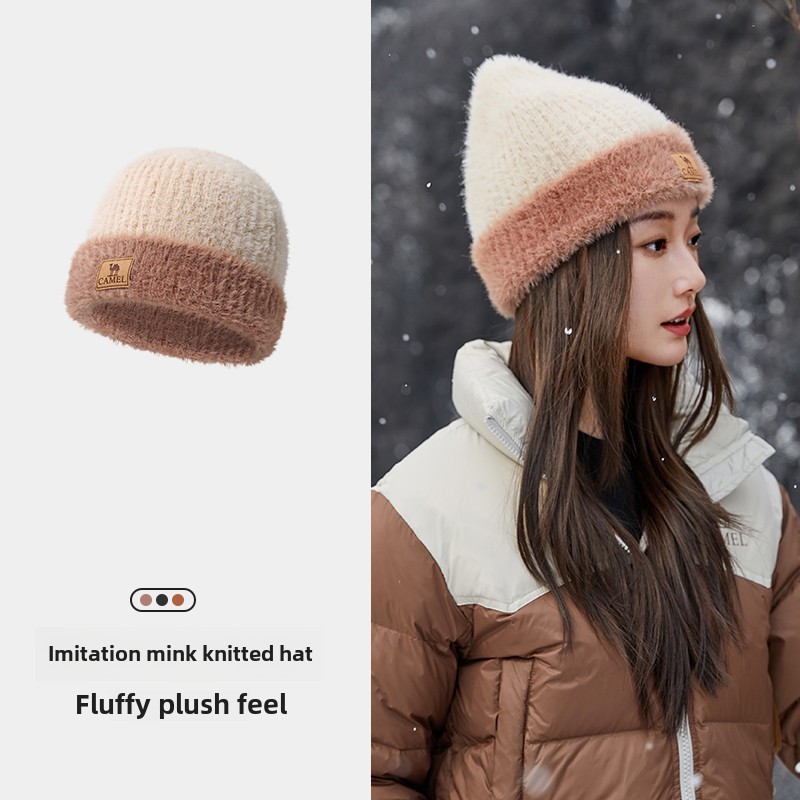 Ảnh Mũ dệt kim CAMEL CROWN Mũ len bảo vệ tai chống gió ấm áp cho nam và nữ 2