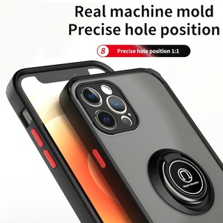Ốp Điện Thoại Giá Đỡ Nhẫn Từ Tính Cho iPhone 16 15 14 13 12 Mini 11 Pro XS Max XR X 8 7 Plus SE 2022 TPU Ốp Lưng PC Matte Cover