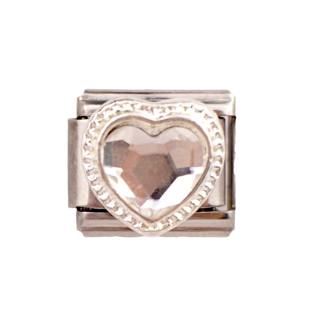 Phong Cách Ý Vòng Tay Vòng Cổ Mô Đun Lắp Ráp Cá Tính DIY Zircon Trái Tim Series Phụ Kiện Thép Không Gỉ Vòng Tay Trang Sức Phụ Kiện